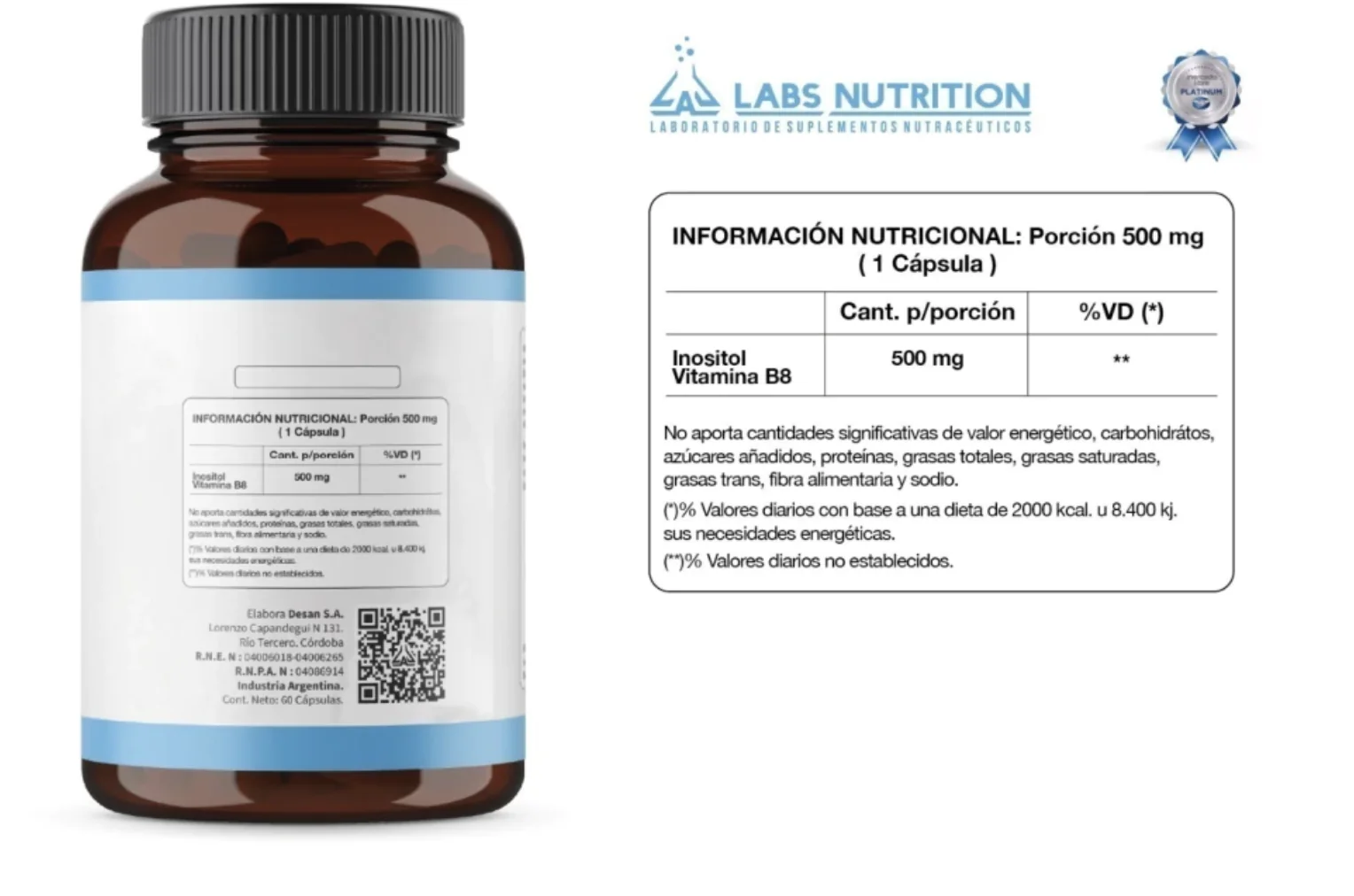 INOSITOL - Vitamina B8 (30 capsulas)