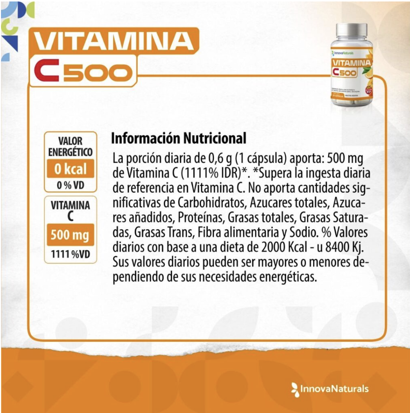 Vitamina C - 500mg  INNOVANATURALS
